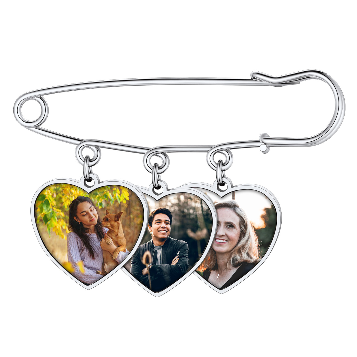 Custom Photo Memorial Pin Wedding Bouquet Charm Brooch pin