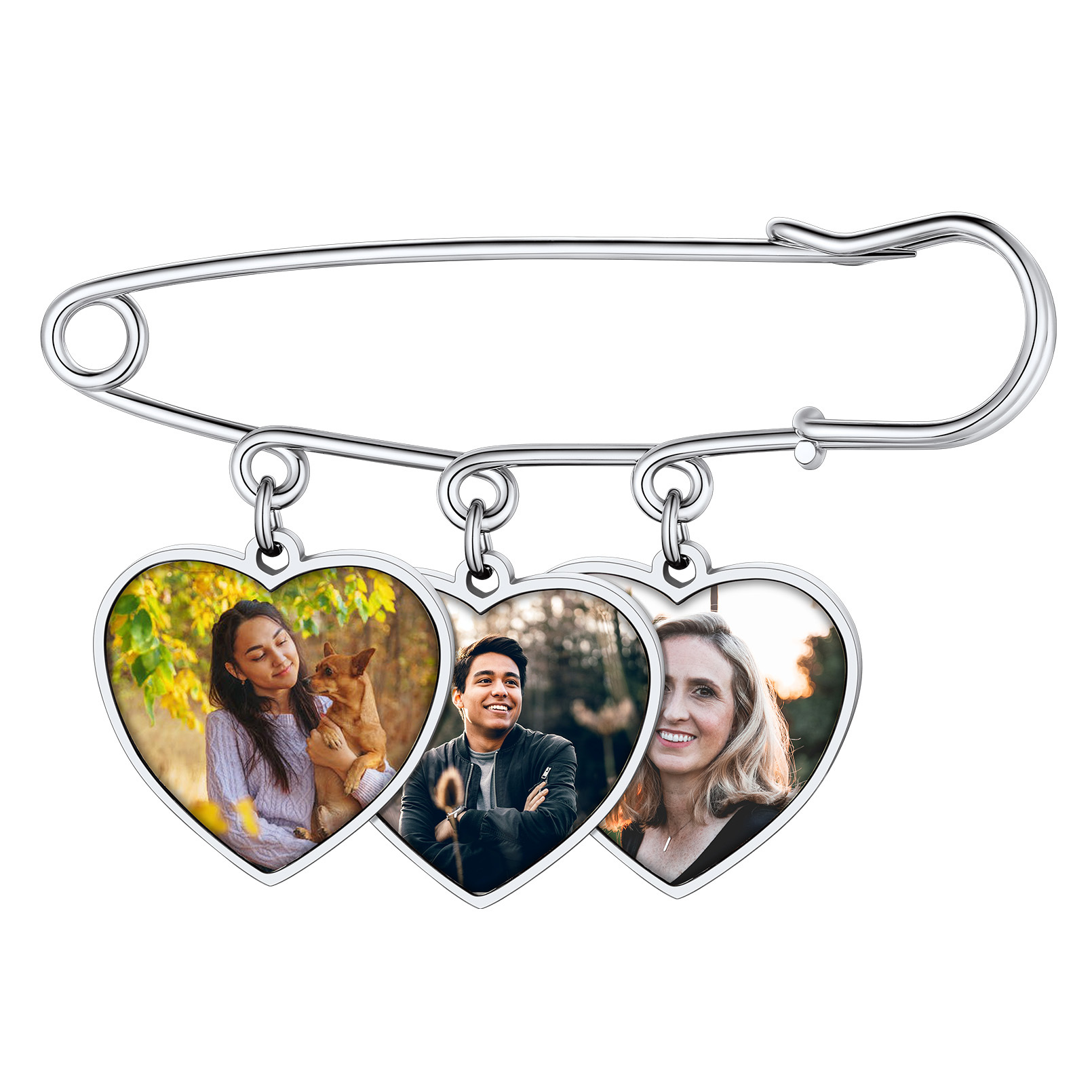 Custom Photo Memorial Pin Wedding Bouquet Charm Brooch pin