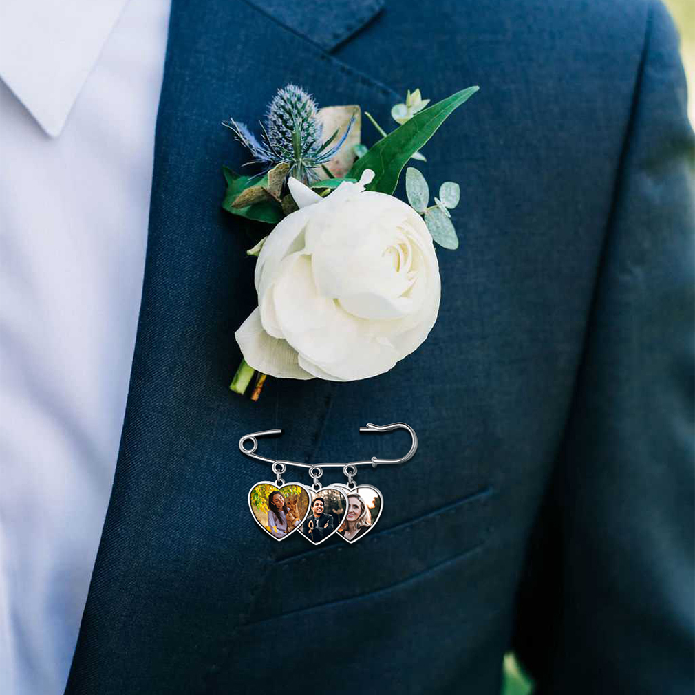 Custom Photo Memorial Pin Wedding brooch pin