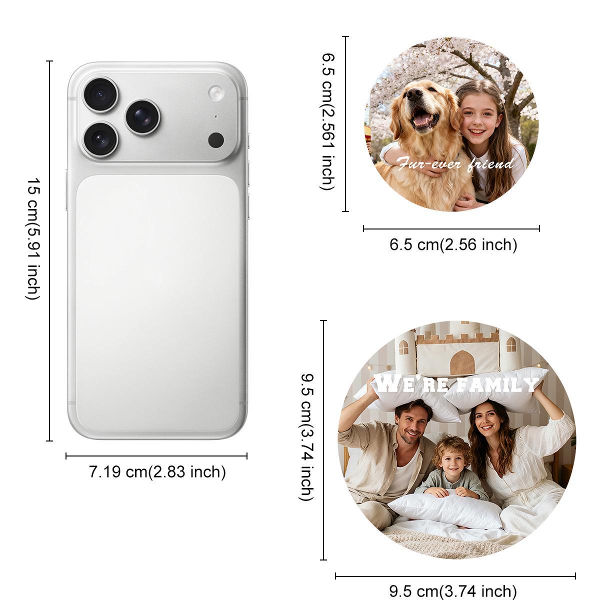 Custom Photo Round Fridge Magnet size