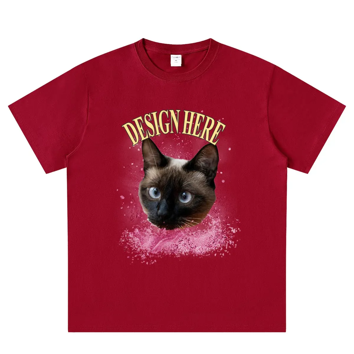 Dark Red front Custom Photo T-Shirts 