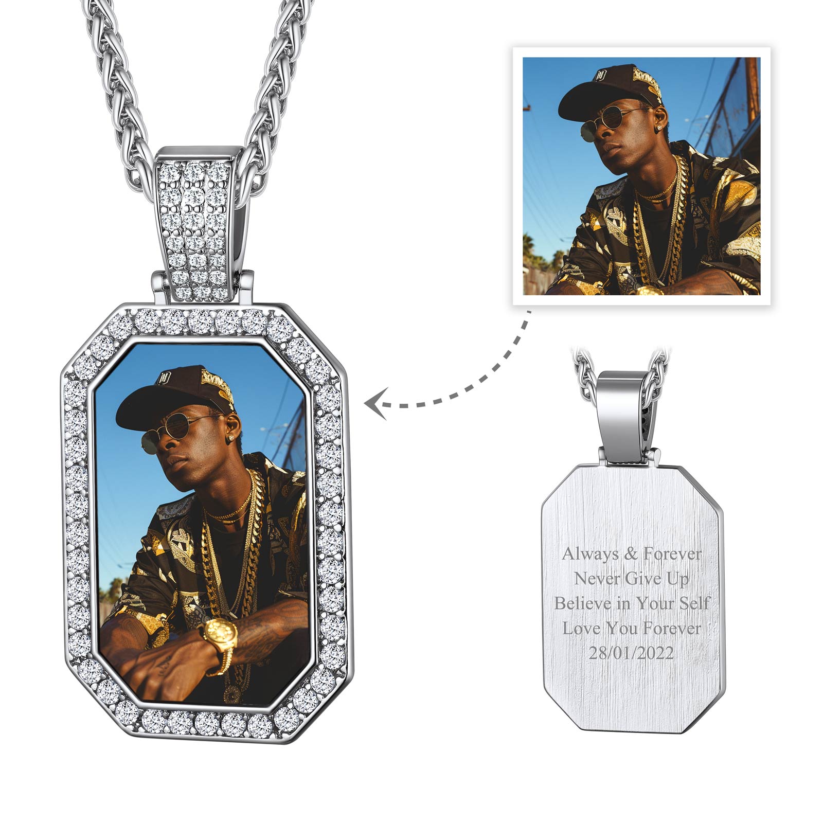 Custom Picture Military Tags Necklace for Men Women