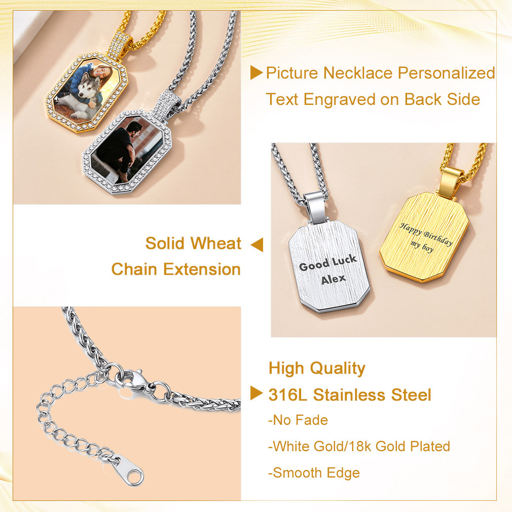 Custom Picture Military Tags Necklace for Men Women