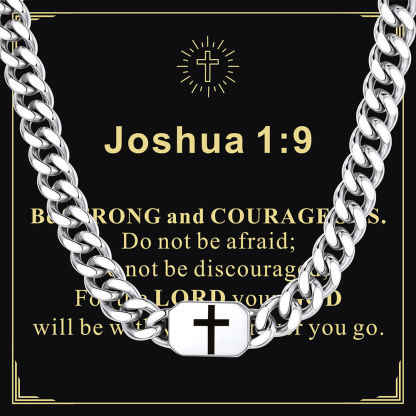 Custom Religious Cross Cuban Link Necklace 7MM for him