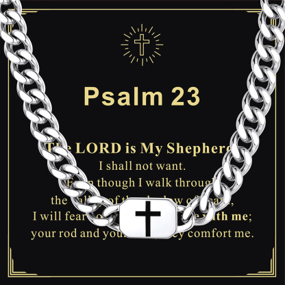 Custom Religious Cross Cuban Link Necklace 9MM silver Special Gift 