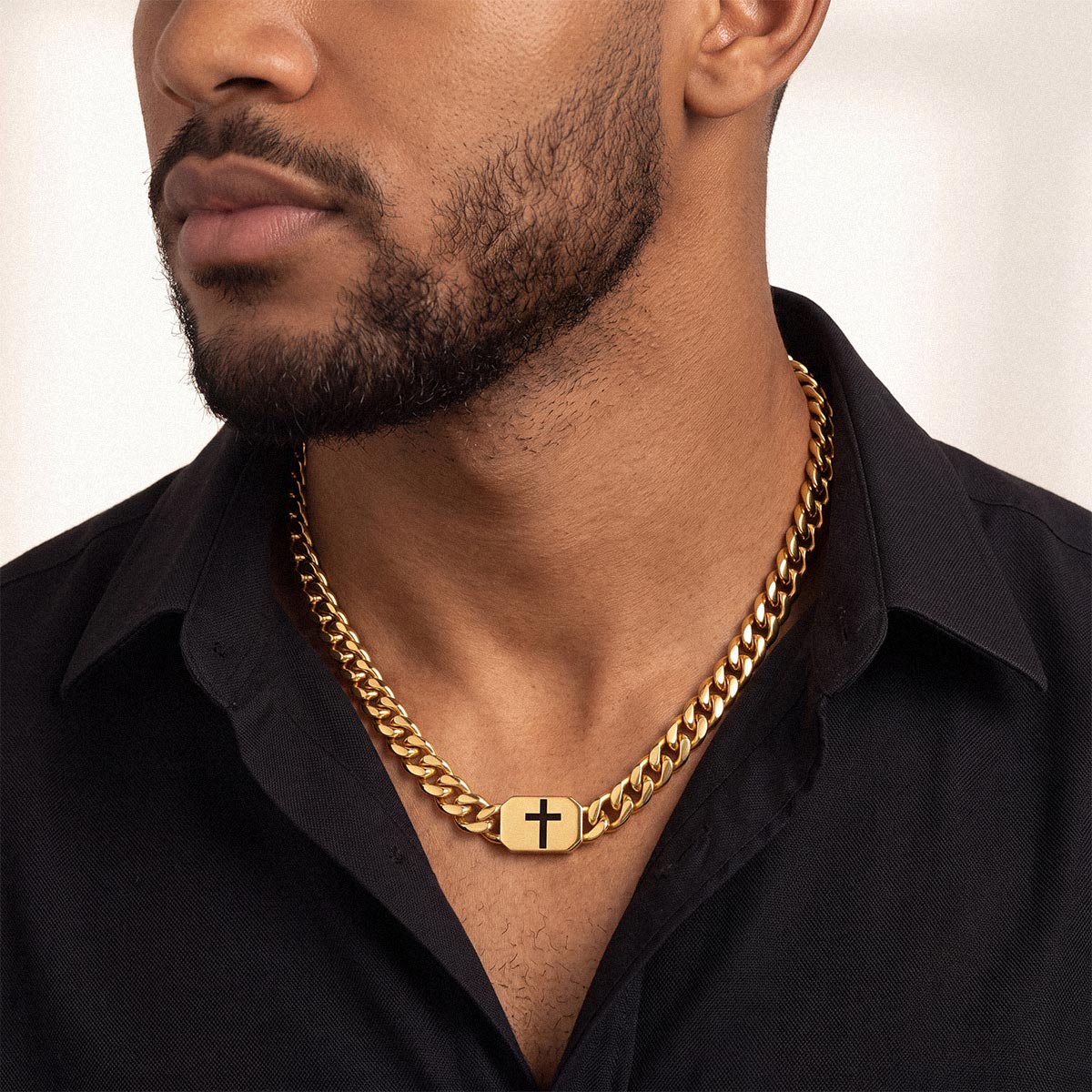 Custom Religious Cross Cuban Link Necklace 7/9MM for husband