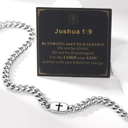 Custom Religious Cross Cuban Link Necklace 7/9MM Anniversary Gift 
