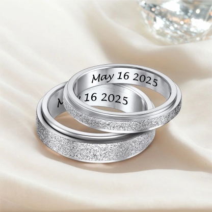 Custom Spinner Promise Rings for Couple Stainless Steel