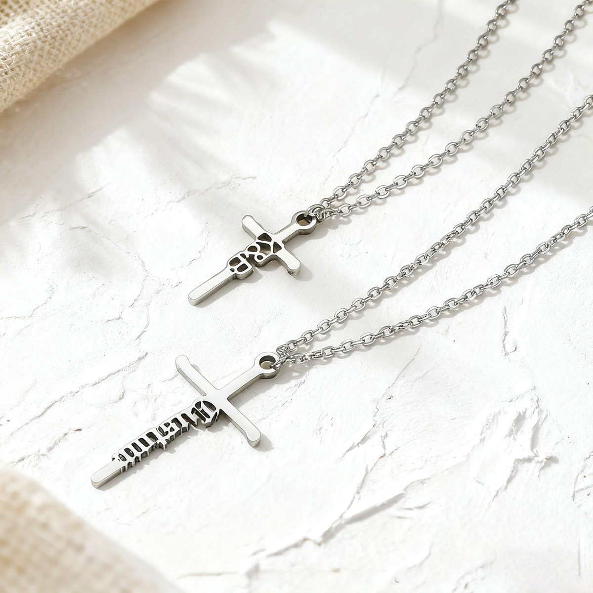 Custom Stainless Steel Cross Name Necklace