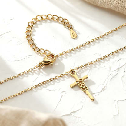 Custom Stainless Steel Cross Name Necklace