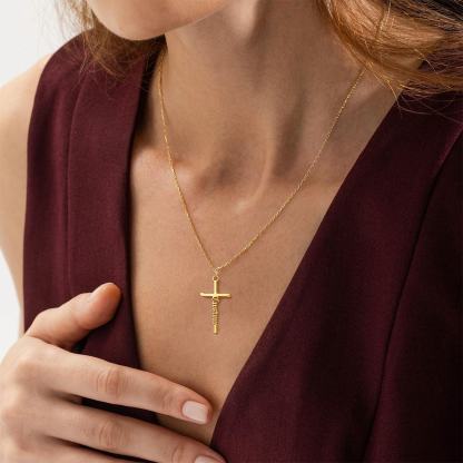 Custom Stainless Steel Cross Name Necklace