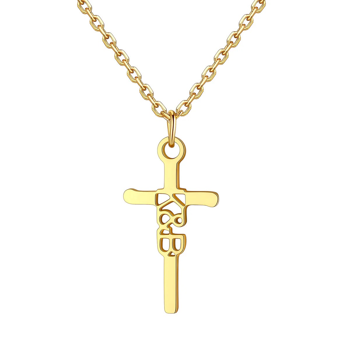 Custom Stainless Steel Cross Name Necklace