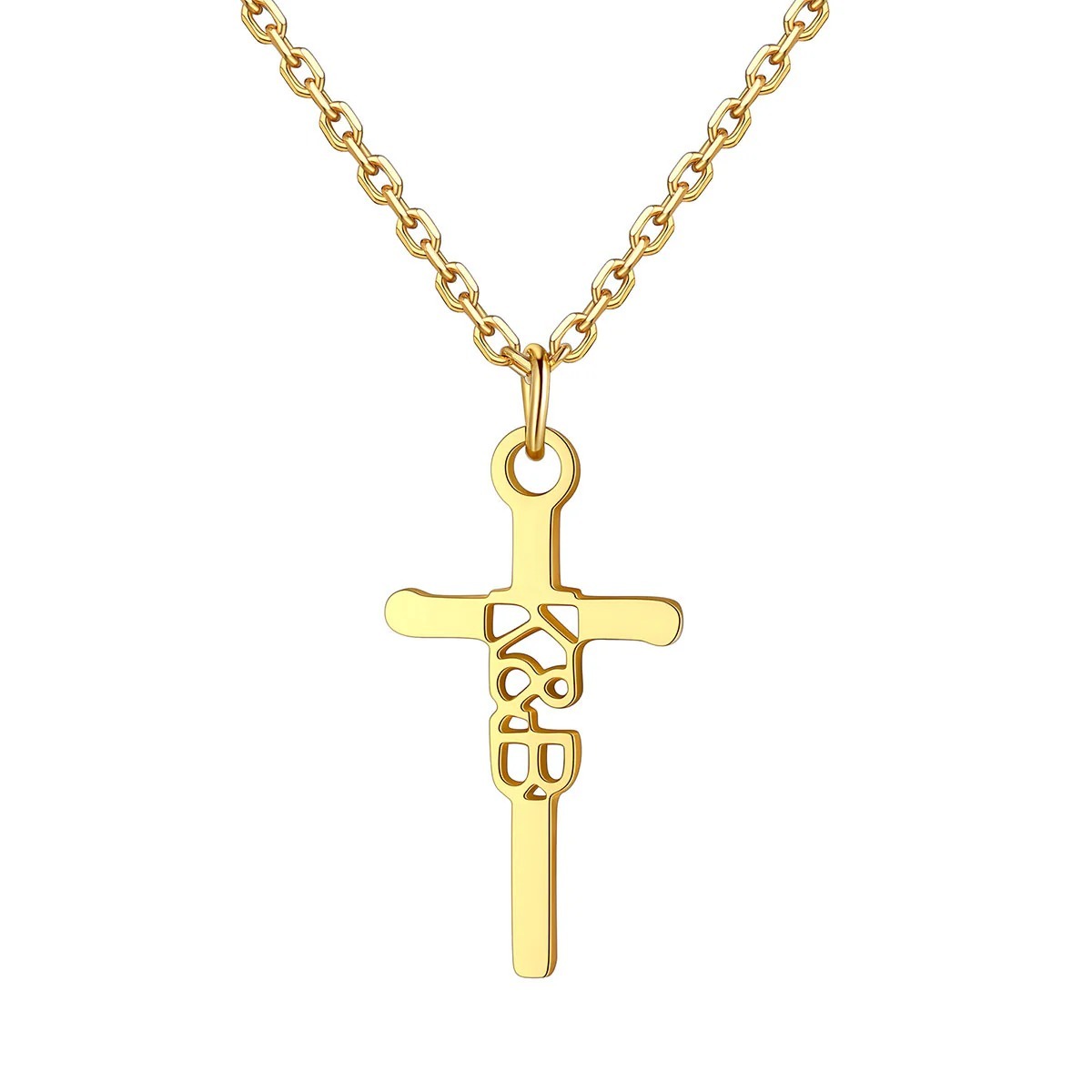 Custom Stainless Steel Cross Name Necklace