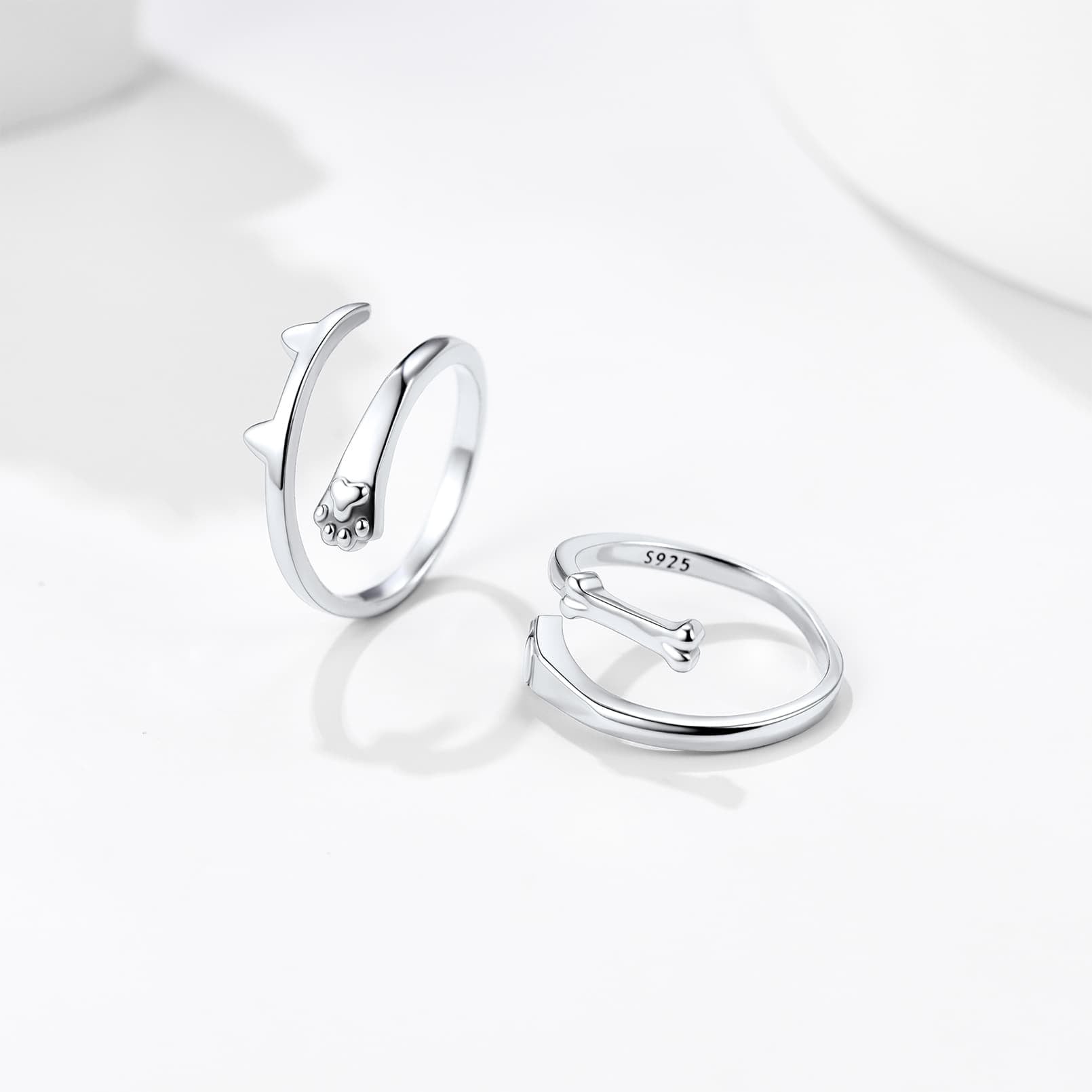 Custom4U Adorable Bone Shaped Adjustable Ring