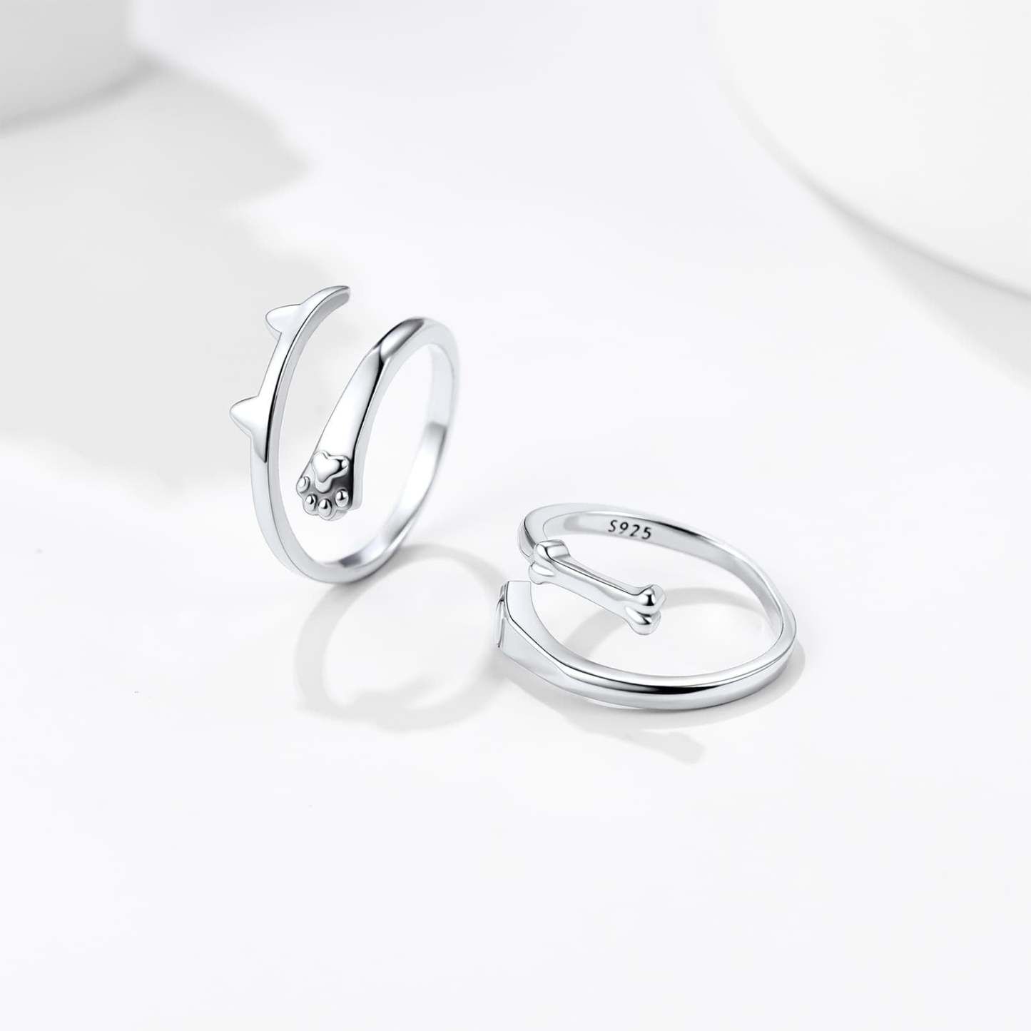 Custom4U Adorable Bone Shaped Adjustable Ring