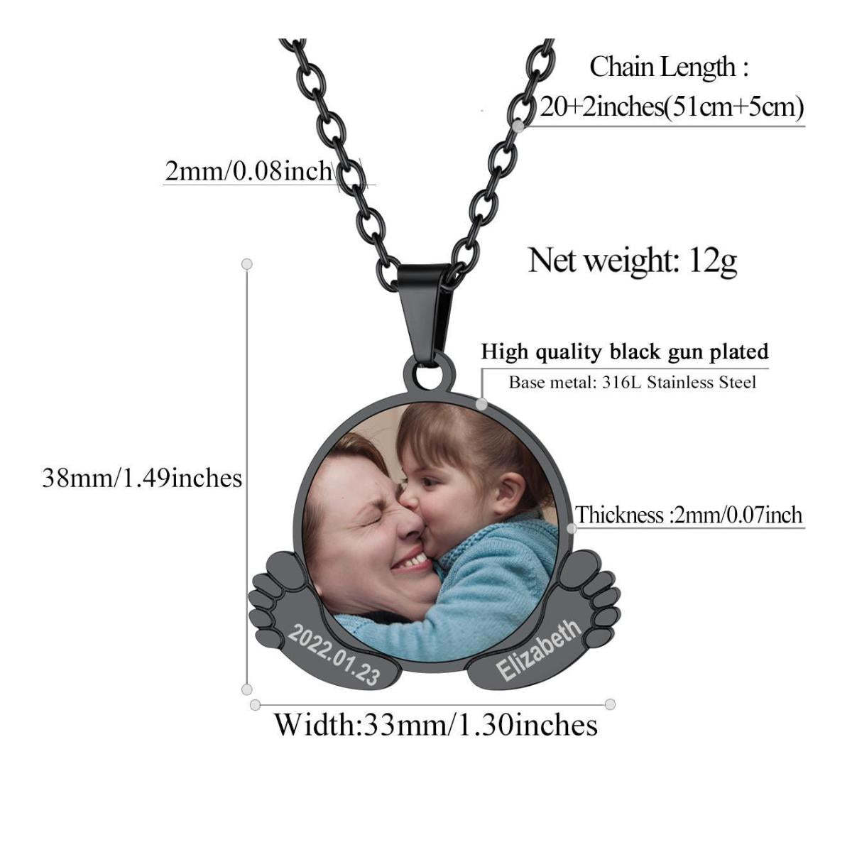 Custom4U Baby Feet Necklace Size