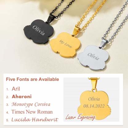 Custom4U Baby Feet Photo Necklace 5 Font Available