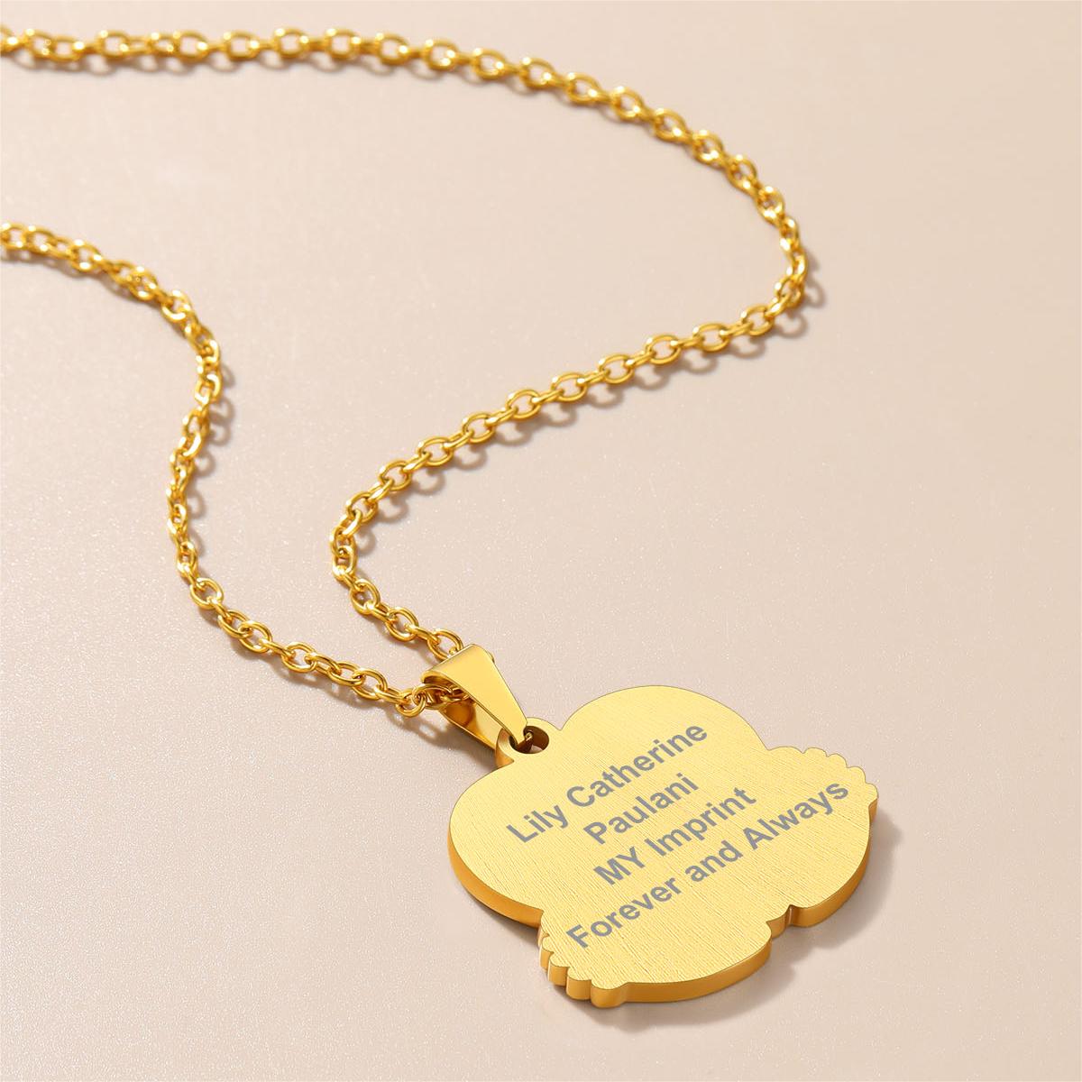 Custom4U Baby Feet Photo Necklace Gold
