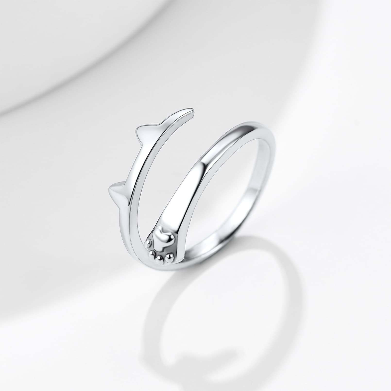 Custom4U Cat Paw Open Ring