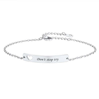 Custom4U Customized Name Bar ID Bracelets For Women Men