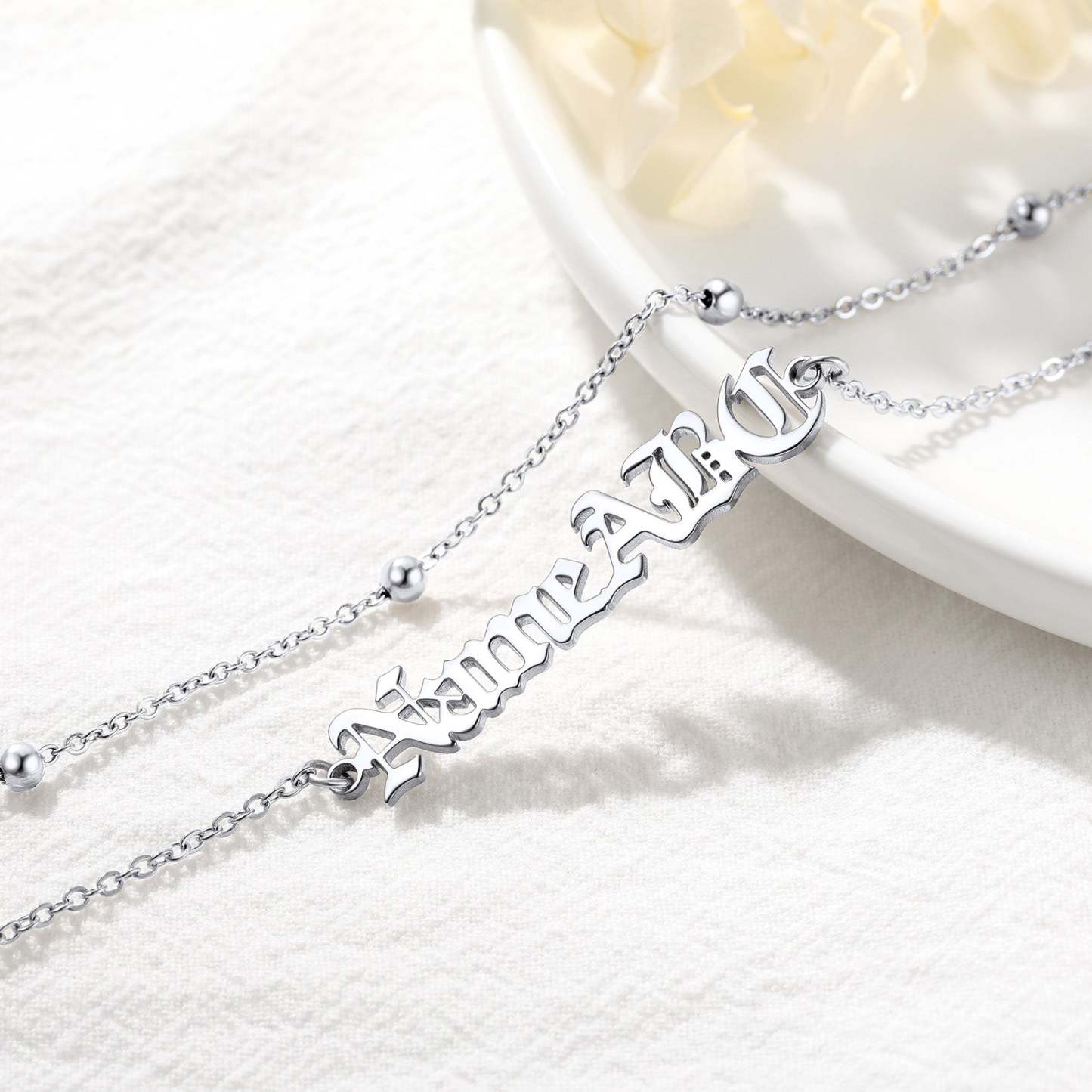 Custom4U Customized Name Anklet Layered Chain Ankle Bracelet