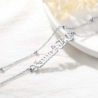 Custom4U Customized Name Anklet Layered Chain Ankle Bracelet