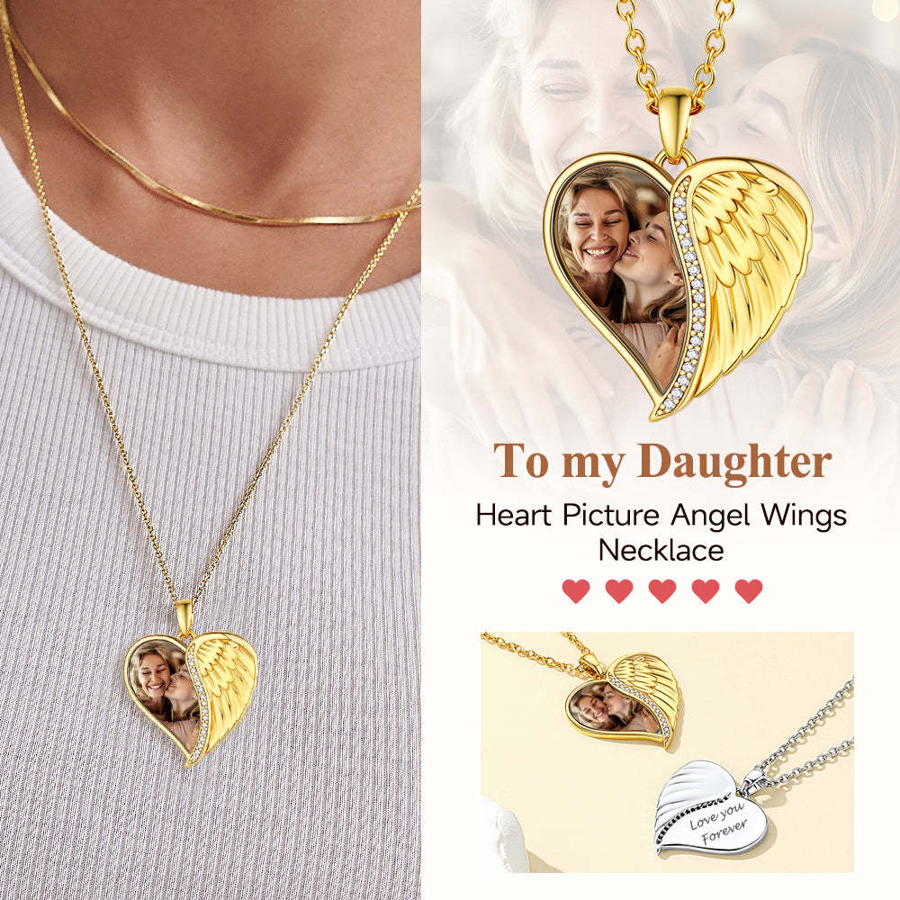 Custom4U Heart Photo Necklace for daughter