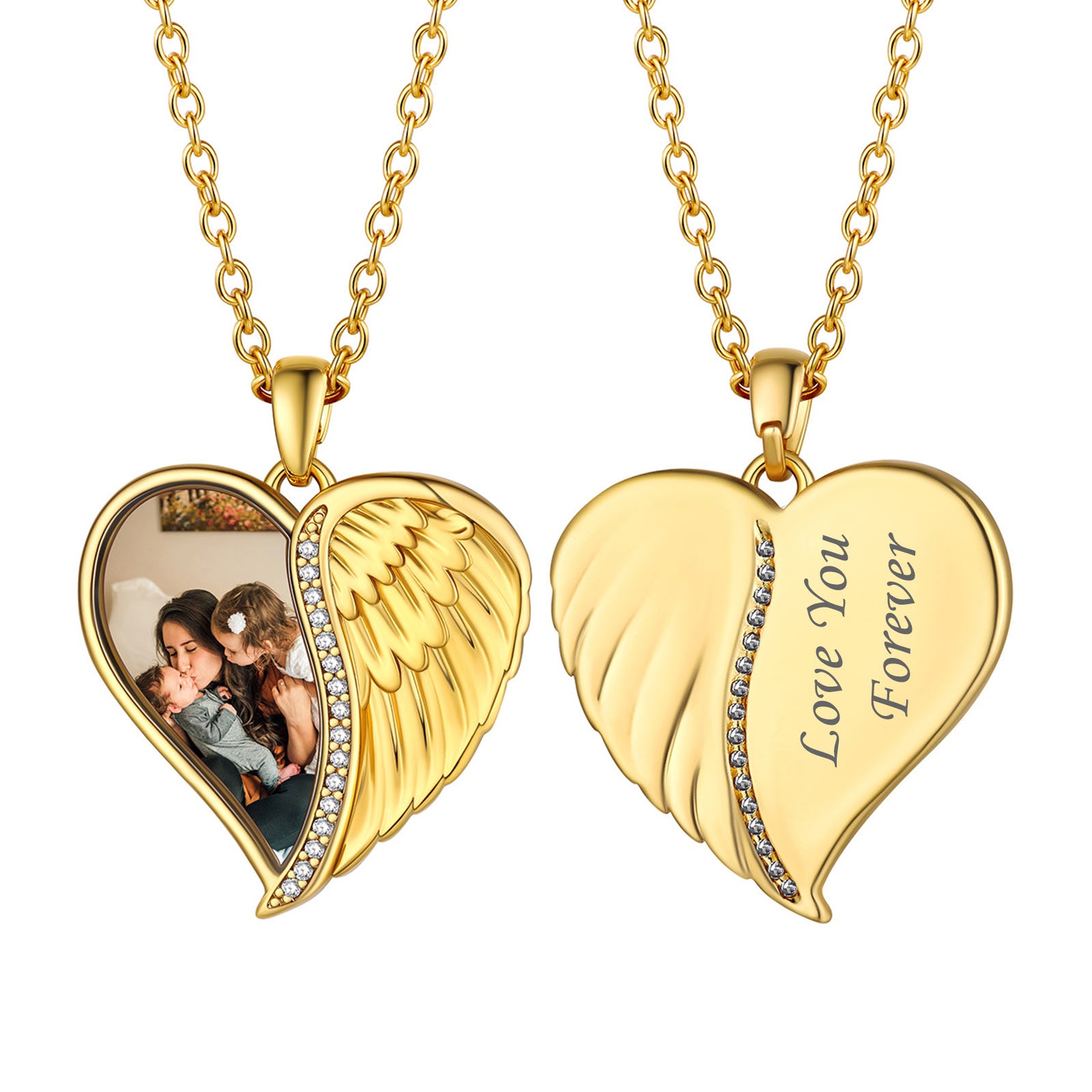 Custom4U Heart Picture Necklace  gold