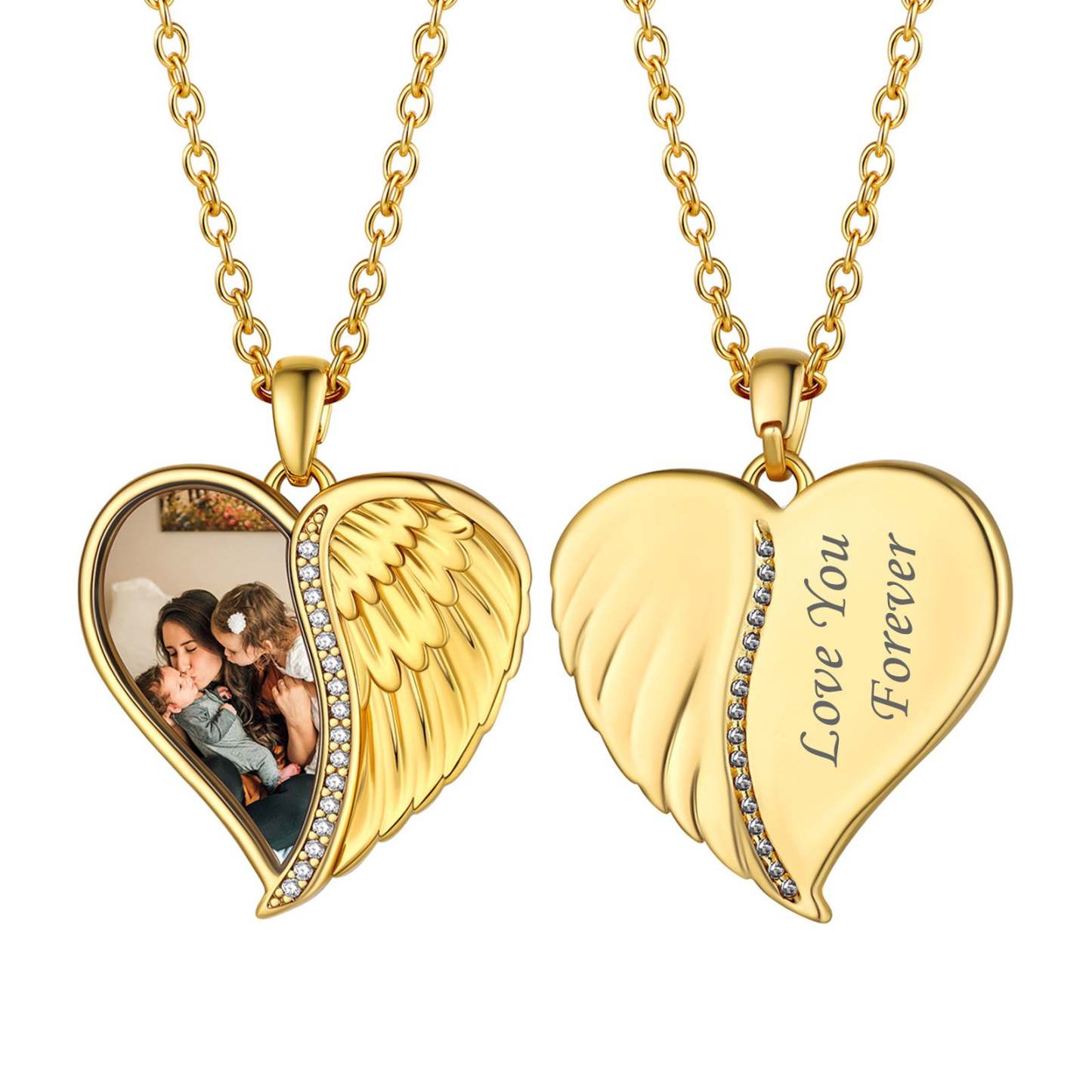 Custom4U Heart Picture Necklace  gold