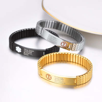 Custom4U Medical Alert Bracelets 3 Colors