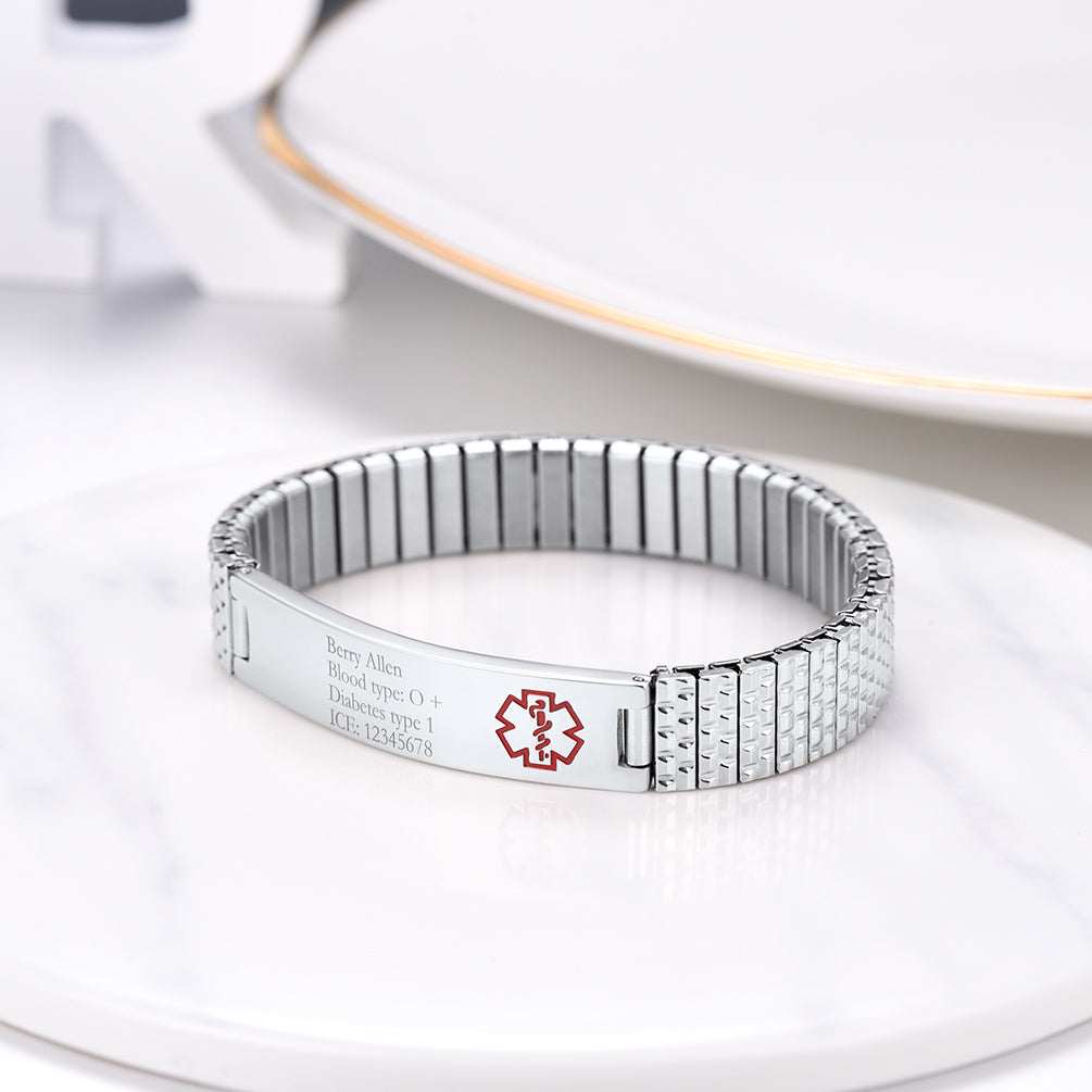 Custom4U Medical Alert Bracelets Steel