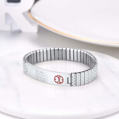 Custom4U Medical Alert Bracelets Steel
