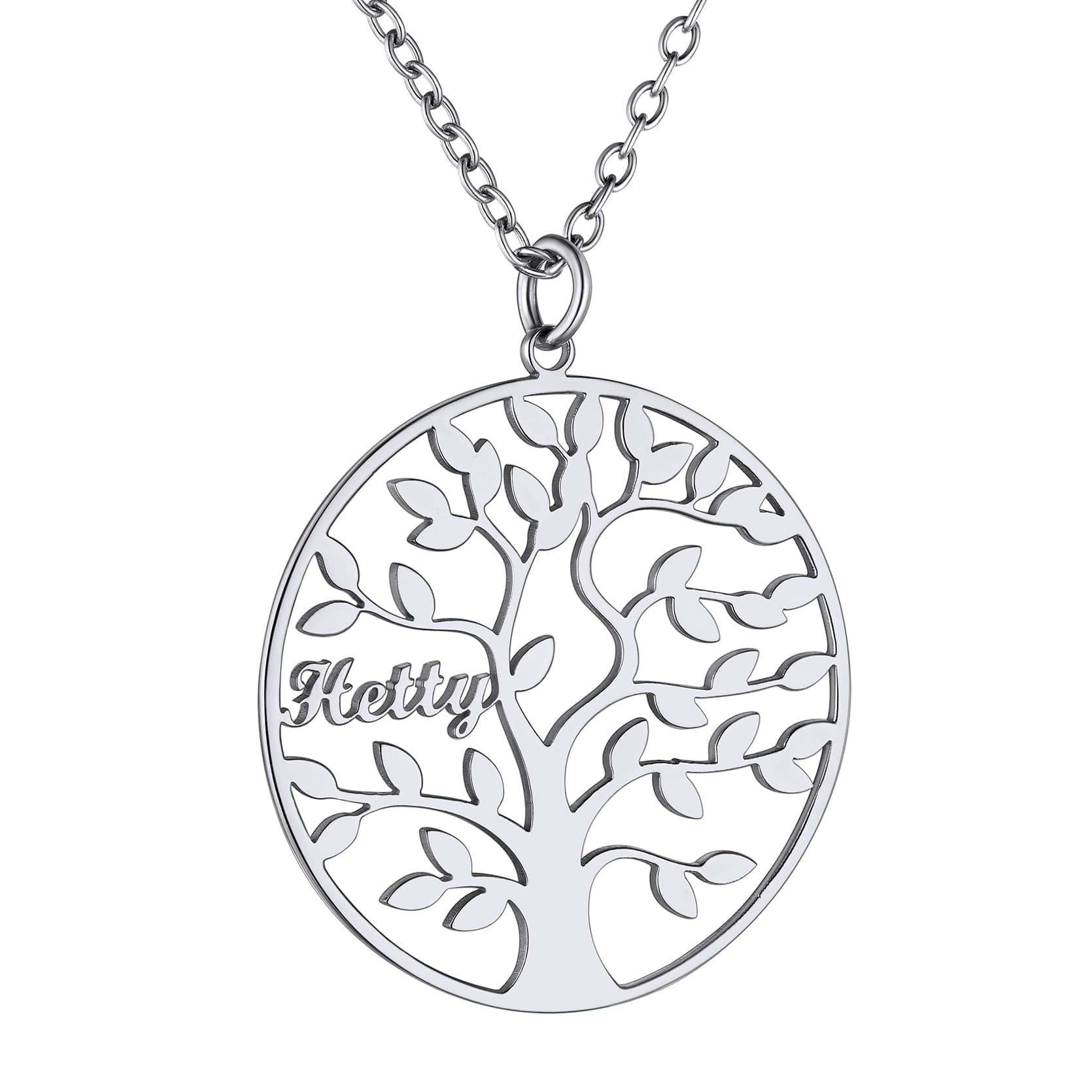 Custom4U Personalized Round 1 Name Necklace Steel