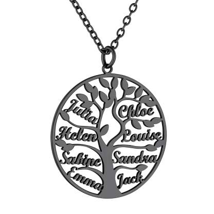 Custom4U Personalized Round 8 Name Necklace Black