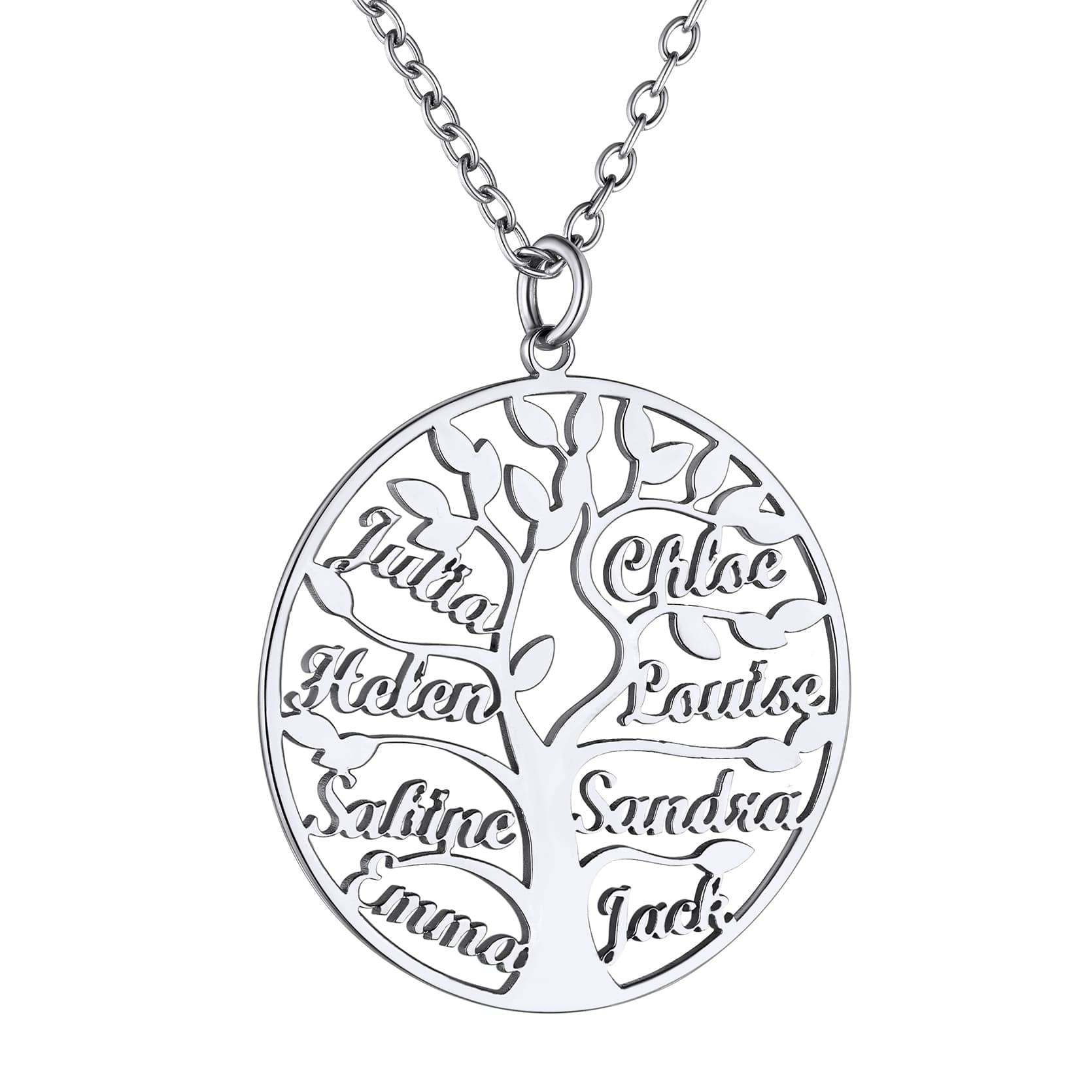 Custom4U Personalized Round 8 Name Necklace Steel
