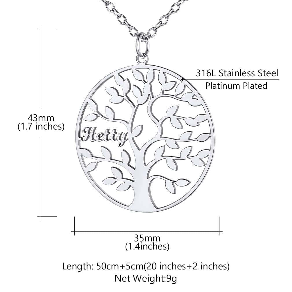 Custom4U Personalized Round Name Necklace Size
