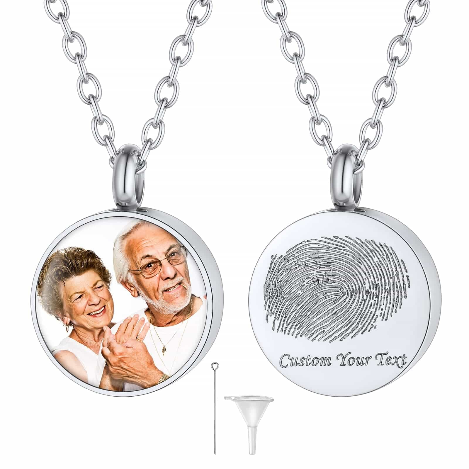 Custom4U Personalized Round Urn Necklace Steel