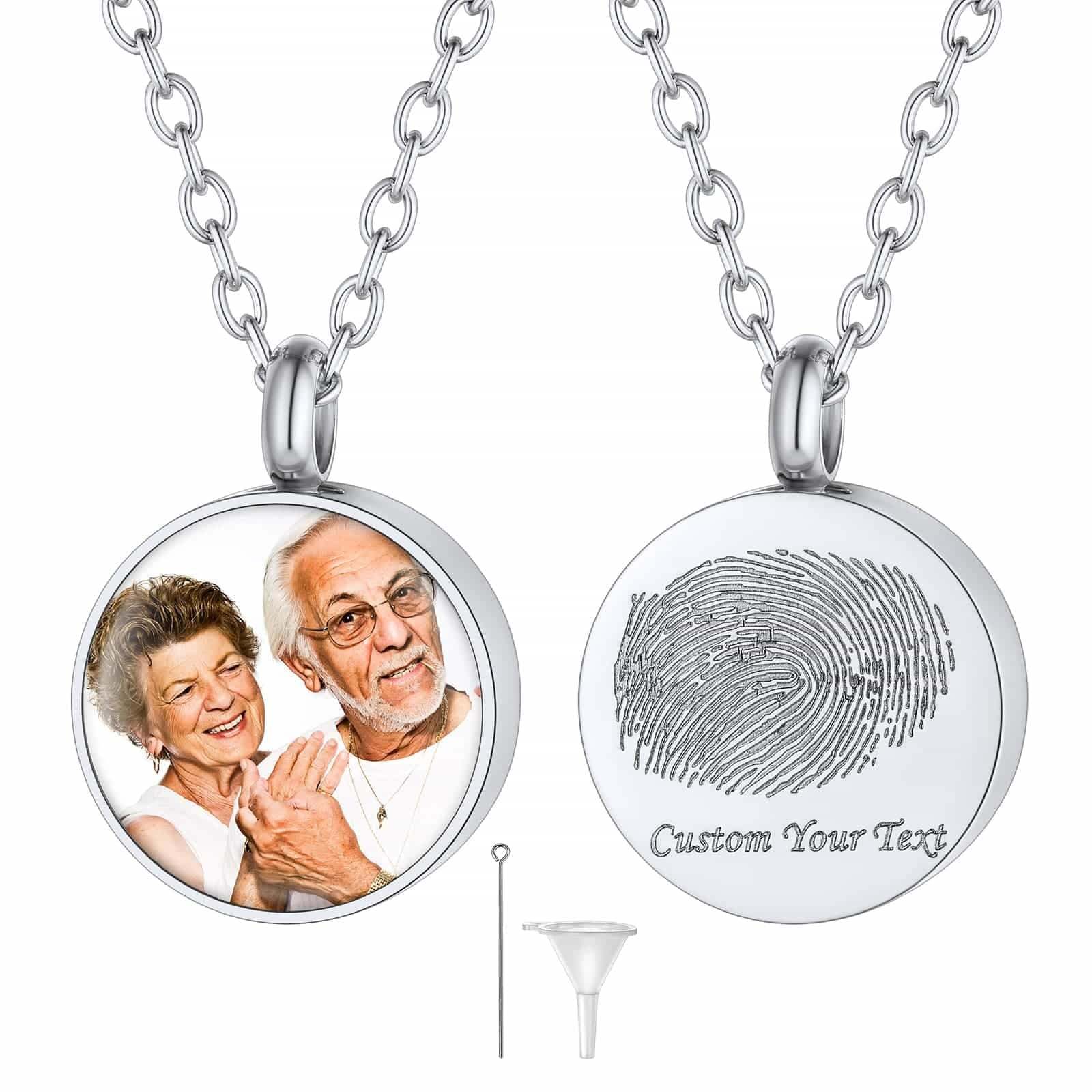 Custom4U Personalized Round Urn Necklace Steel