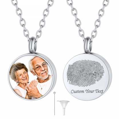 Custom4U Personalized Round Urn Necklace Steel