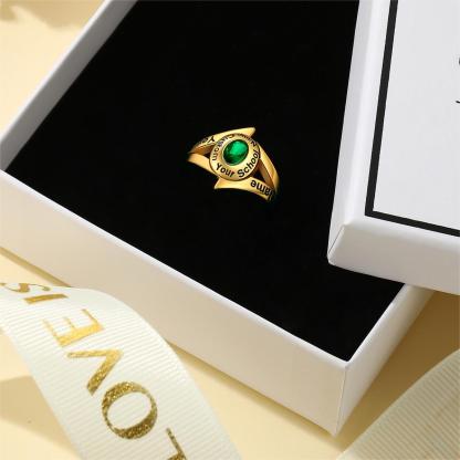 Custom4U Personalized Signet Class Ring Gold