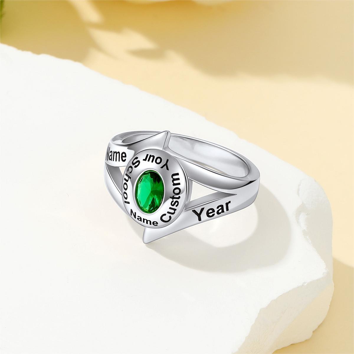 Custom4U Personalized Signet Class Ring Silver