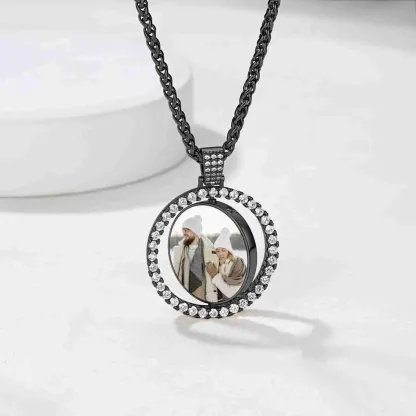 Personalized Photo Heart Pendant Necklace for Men Women