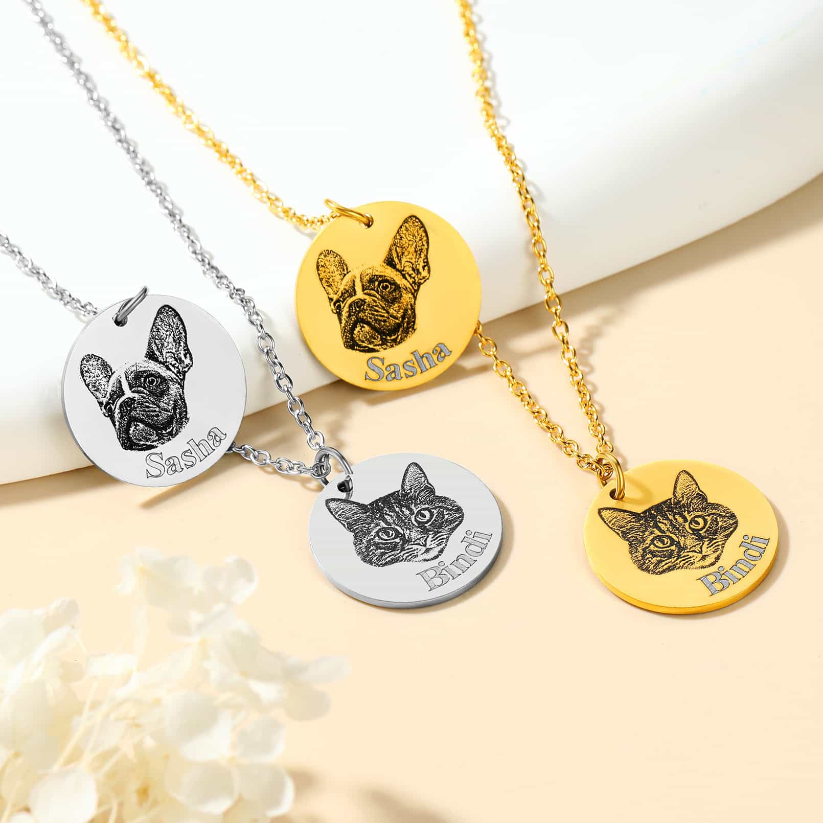 Custom4U Round Portrait Picture Necklace 2 colors