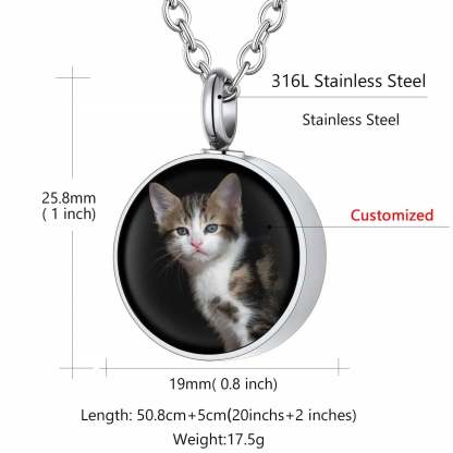 Custom4U Round Urn Necklace with Photo Size
