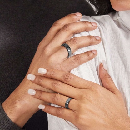 Customized Couple Promise Rings for Him Her