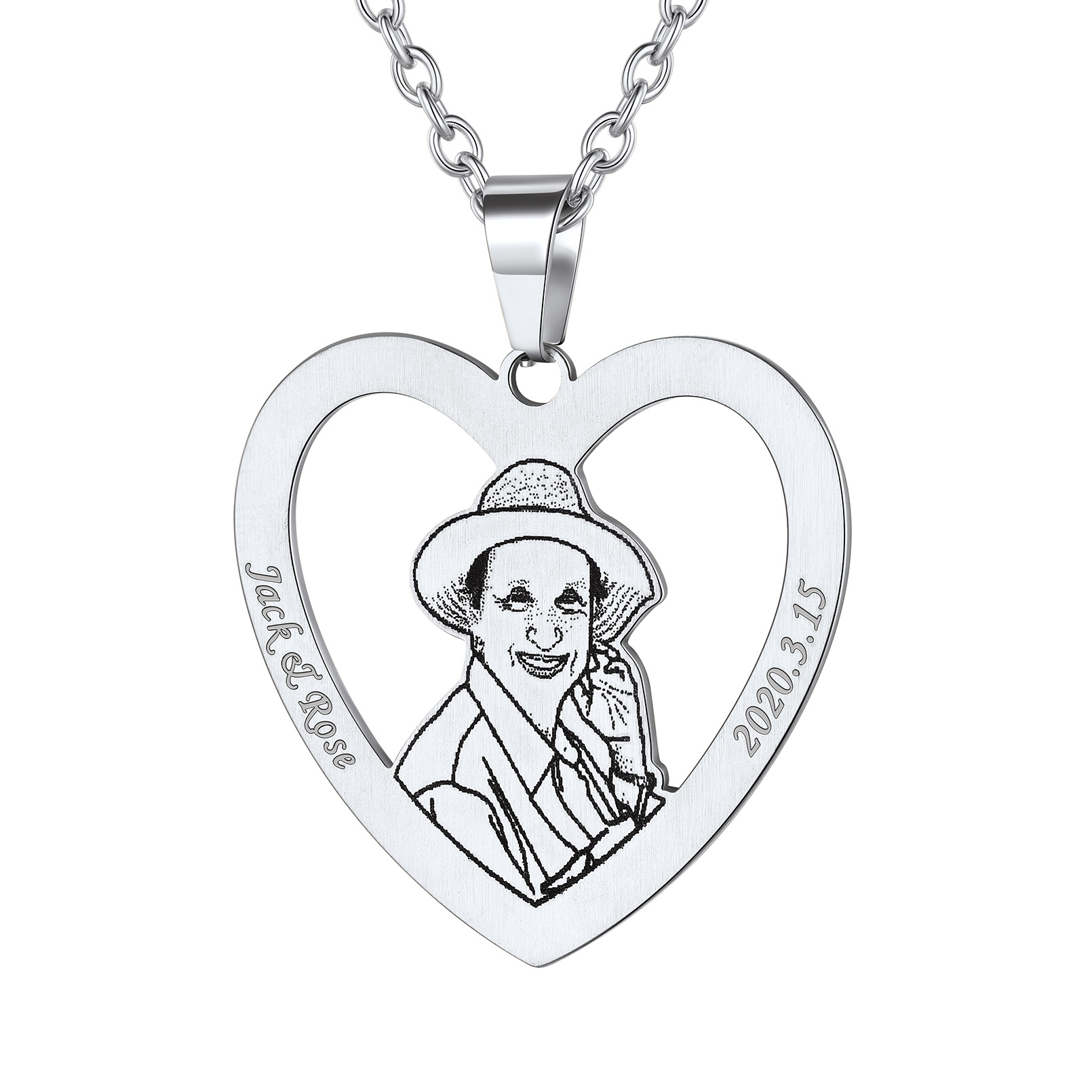 Customized Round Pet Photo Portrait Necklace for Pet Lover