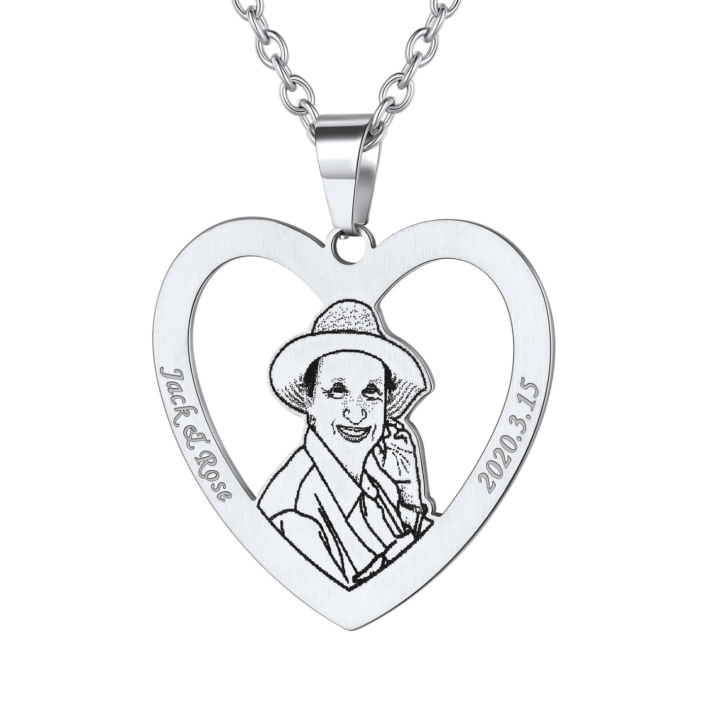 Customized Round Pet Photo Portrait Necklace for Pet Lover