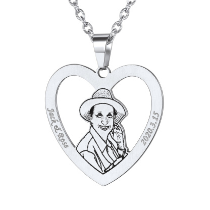 Customized Round Pet Photo Portrait Necklace for Pet Lover