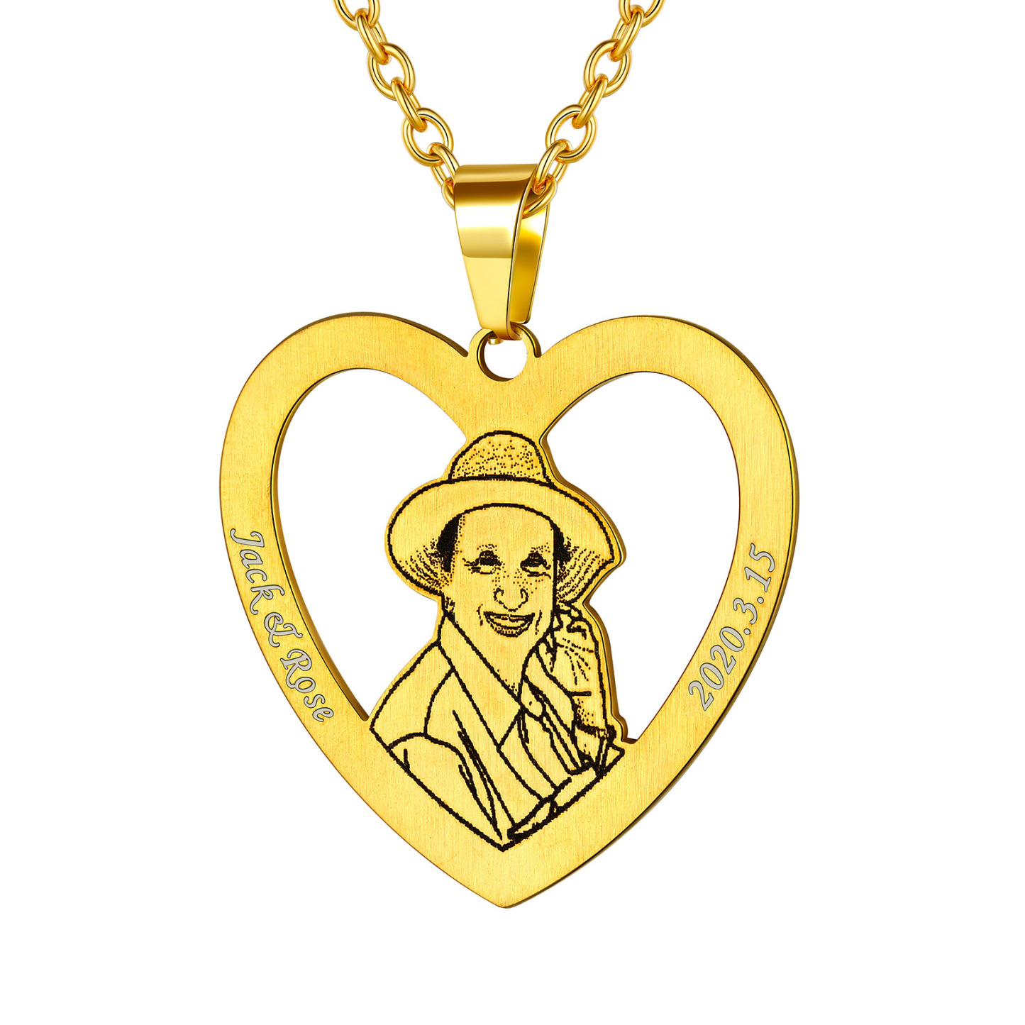 Customized Round Pet Photo Portrait Necklace for Pet Lover