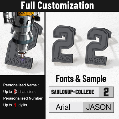 Custom Name Sport Number Stud Earrings for Men engraved